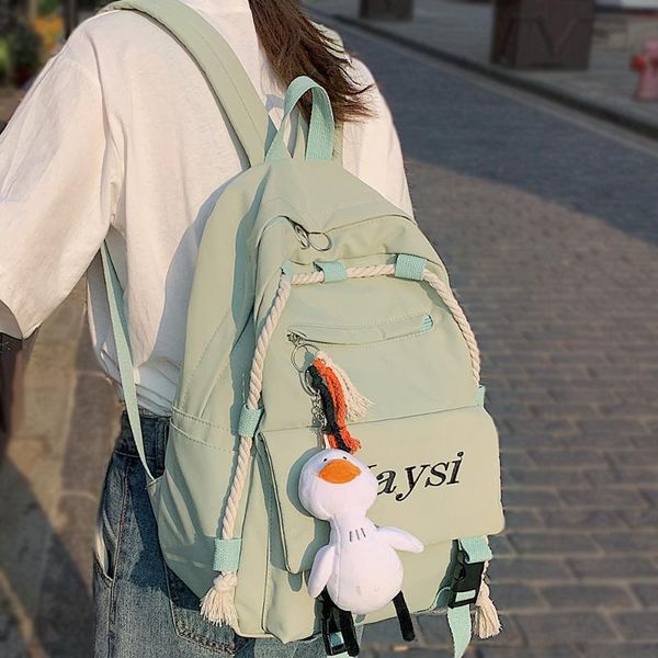 

female college student backpack travel women fashion school bag book ladies rope backpacks waterproof nylon kawaii girl bags new
