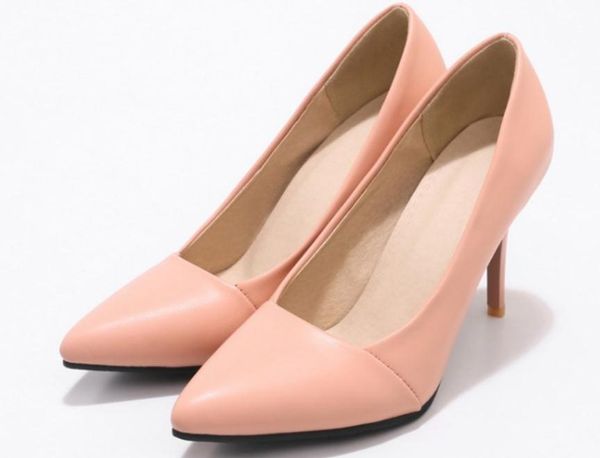 

women's shoes in spring and autumn high fine heel pointed end @12, Black