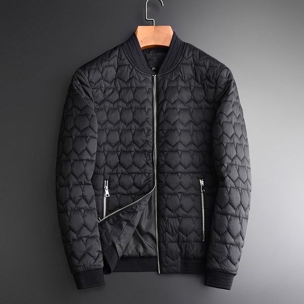 

stand collar winter jacket hight quality add thick men plus size 4xl fashion new casual slim fit parka male, Black