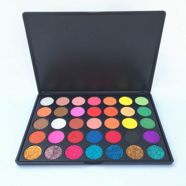 

high pigment no label 35 color glitter eyeshadows palette custom makeup cosmetics pressed powder shimmer eyeshadow eye shadow palettes