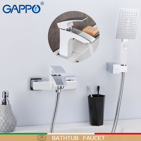 

gappo bathtub faucets bathroom white bath shower mixer bathtub waterfall faucet shower head set basin mixer saving water taps