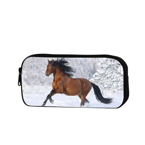 

multifunction makeup bag organizer womens small cosmetic case animal kids pencil case horse stationery pencil bag estojo escola