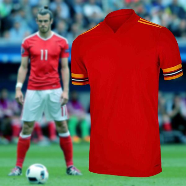 

2020 kids wales soccer jersey home red bale ramsey james allen b.davies williams gunter vokes football shirts, Black;yellow