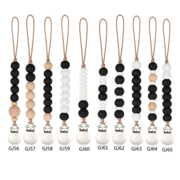 

silicone beads pacifier clips chain nipple holder for infant baby shower gift