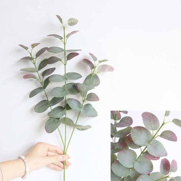 

1 piece simulation eucalipto single artificial eucalyptus leaf artificial plants for wedding shooting prop home decoration