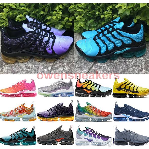 

2019 plus tn rainbow running shoes mens bumblebee be true grape triple black designer shoes womens sherbet team red black white sneakers