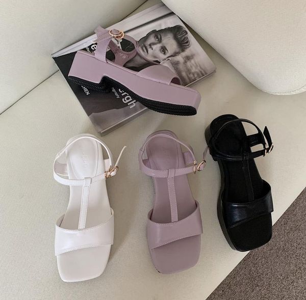 

anti-skid all-match with heel comfort shoes for women med black platform sandals summer heels 2020 women's suit female