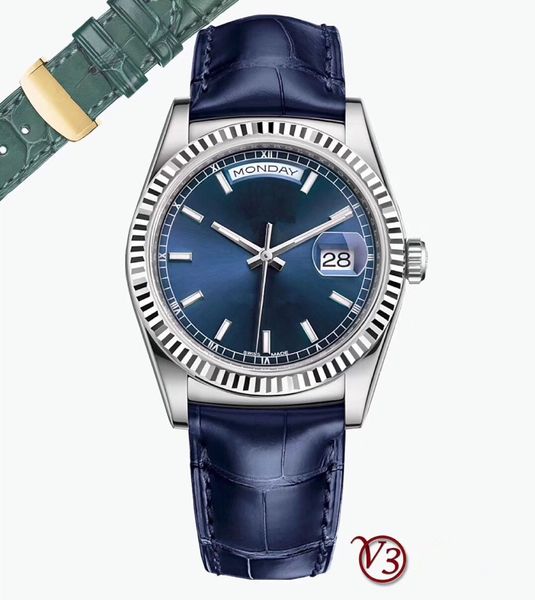 

men watch 12 color v3 luxury mens watches 2836-2 movement automatic watch 904l waterproof calendar week automatic watch men s luxury watches, Slivery;brown