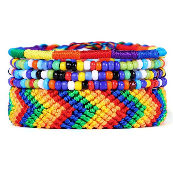 

On Sale Friendship Bracelet Bohemian Hand Woven Rope Bracelets Bangles for Women Mizhu Color Tassel Bracelet Gift