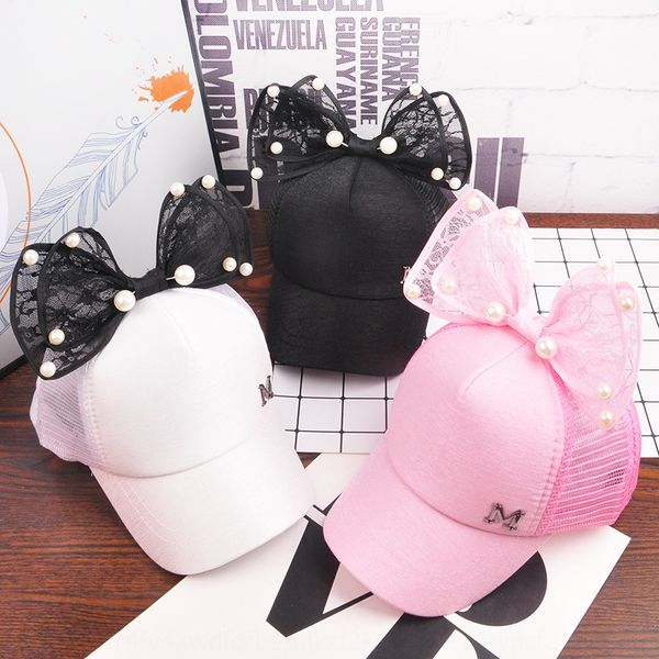 

e640 mesh pearl pearl small label baseball net cap summer children's hat children's baseball cap, Yellow