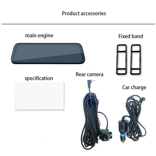 

bgq d10 car dvr cam era 10 "backup mirror streaming 1080 p wifi gps traction cam special video recording secretary