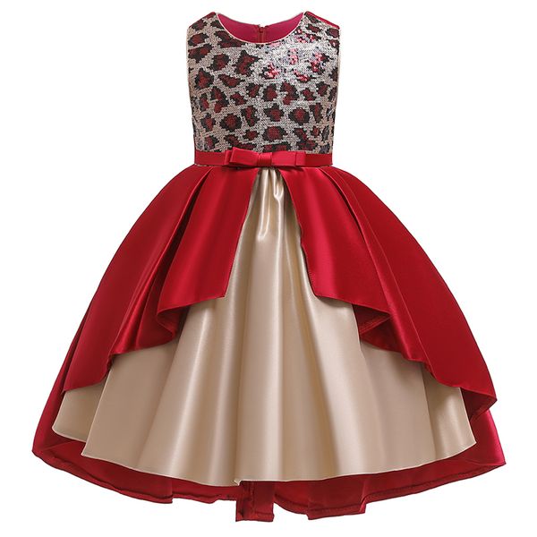 

2019 new trailing flower girl dresses kids princess party dress child show catwalk dress children's clothing baby tutu costume, Red;yellow