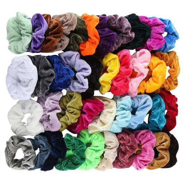 

40pcs/lot velvet elastic fine hair bands scrunchy hair rope for women girls grooming accessories whoelsale #l20