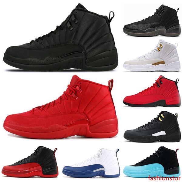 

2019 new 12 12s men basketball shoes sneakers winterized gym red taxi flu game dark grey 12s mens sports shoes 7-13