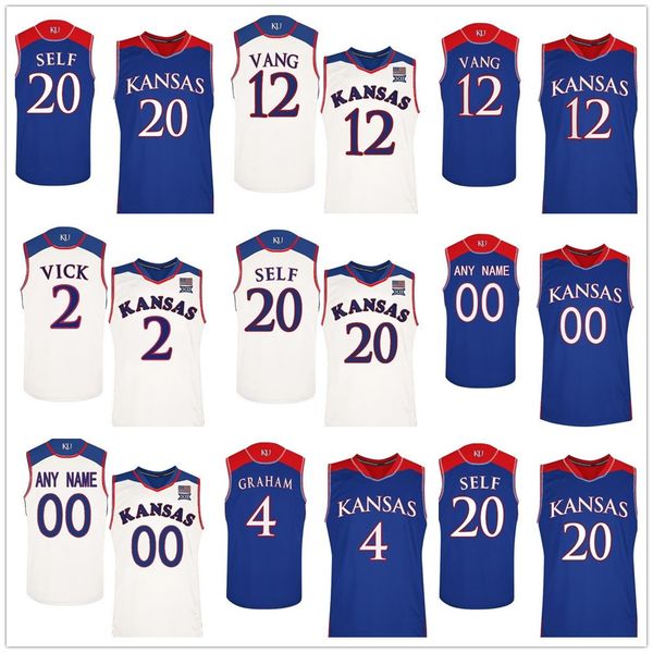 

пользовательского любого имя number college basketball прошитого трикотажных изделий канзас джайховкс персонализированные 2 lagerald вика 35, Black;red