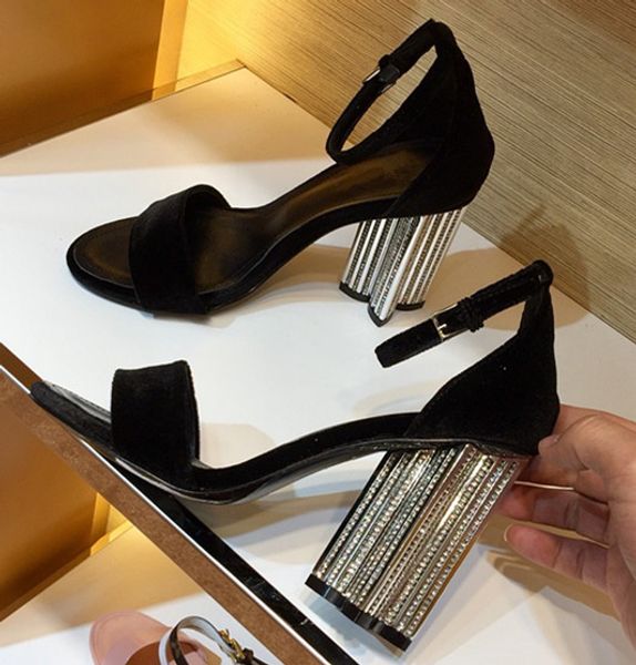 

AAA новый бренд мода новые женские кожаные высокие каблуки сандалии банкетный свадебные туфли сексуальное платье партии обувь изысканный каблук с коробкой 10 см