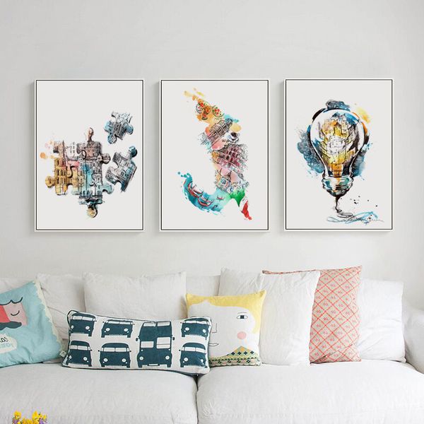 

elegant poetry modern abstract sketch watercolor perspective canvas painting art print poster picture wall home decoration mural