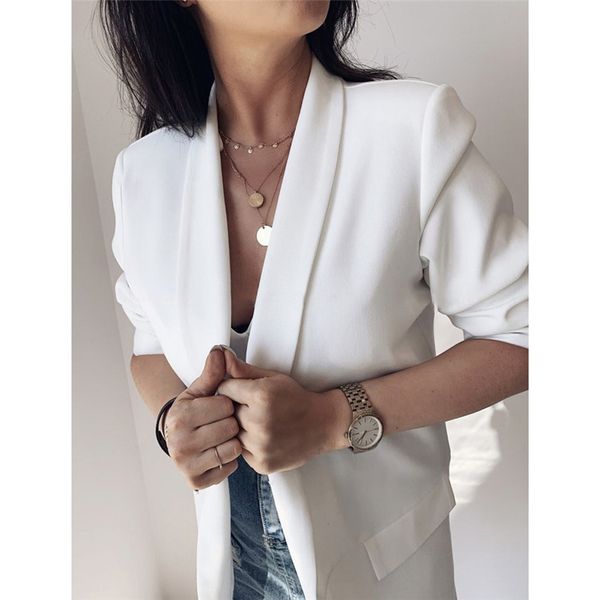

loose kimono coat women loose blazer long sleeve casual jacket ladies office wear coat blouse office ladies women coats, Black;brown