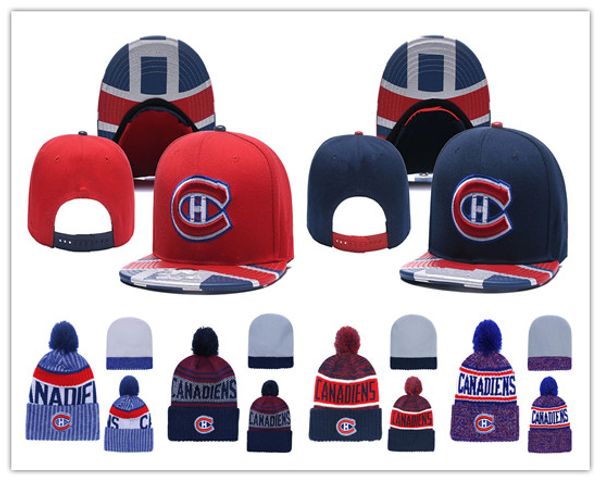 

montreal canadiens хоккей вязаные шапочки вышивка регулируемая шапка вышитые шапки snapback белые красные синие сшитые шляпы, Black;white
