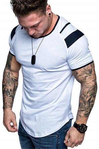 

2020 летних мужской дизайнер мода tshirt щитового tees casual crew neck тонкие мужские тройники, White;black