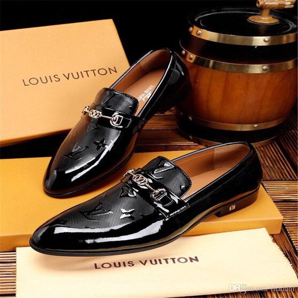 

19mm office shoes man elegant party shoes man classic luxury brands formal shoes man wedding dress zapatos de vestir hombre ayakkabi yetc0, Black