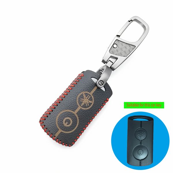 

for yamaha aerox nvx155 qbix jauns xmax300 2 button fashion 100% leather motorcycle modified remote keychain key case bag cover