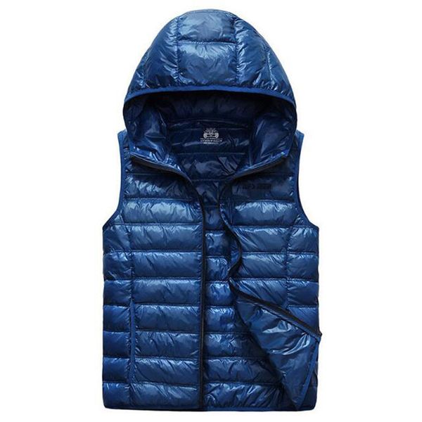 

2018 brand winter vest men jacket coat down cotton casual hooded men's fur vests waistcoat, Black;white
