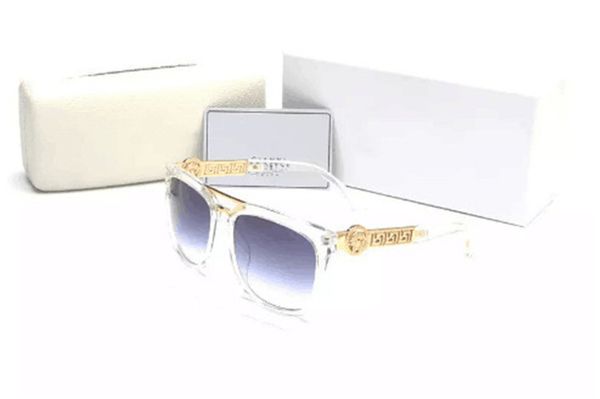 

fashion luxury 2097 new brand round designer classic lion head queen style sunglasses uv400 metal men women sun glasses, White;black