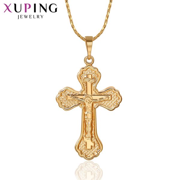 

xuping jesus seris cross fashion european style gold color plated pendant for women statement jewelry halloween gifts s87-30177, Silver