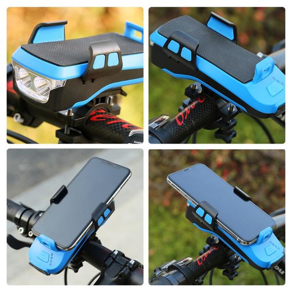 

loozykit 4 в 1 свет велосипеда телефон владельца handlebar стенд с power bank lamp велосипедов набор велосипедов usb аккумуляторная заднего