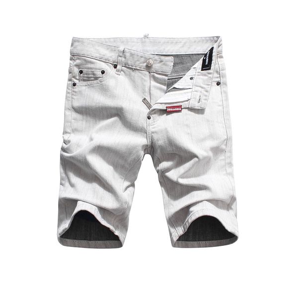 

summer style mens shorts jeans men straight denim trousers zipper patchwork slim white shorts jeans for men, Blue