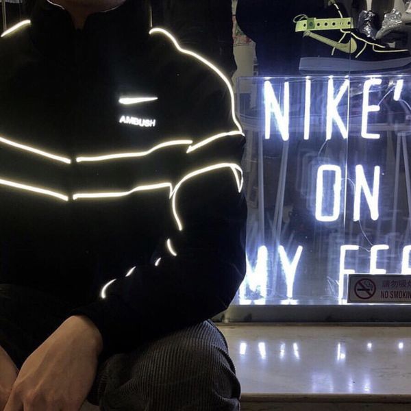 

19fw ambush jacket reflective windbreaker double-sided wear casual street hip hop coat fashion ab casual zipper outwear, Black;brown