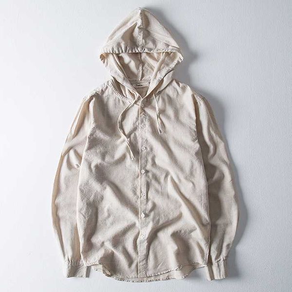 

2020 brand clothing fashion men's autumn cotton linen hoodie shirts/male slim fit casual long sleeve shirts s-4xl, White;black