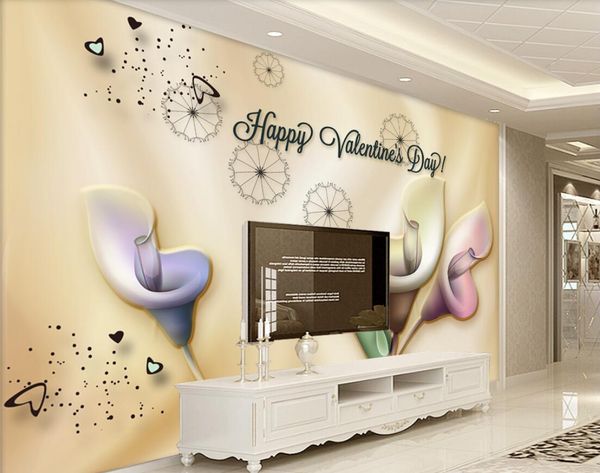 

3d room wallpaper cloth custom p high-grade silk flowers, beautiful silk, high-end tv murals wallpaper for walls 3 d wall covering