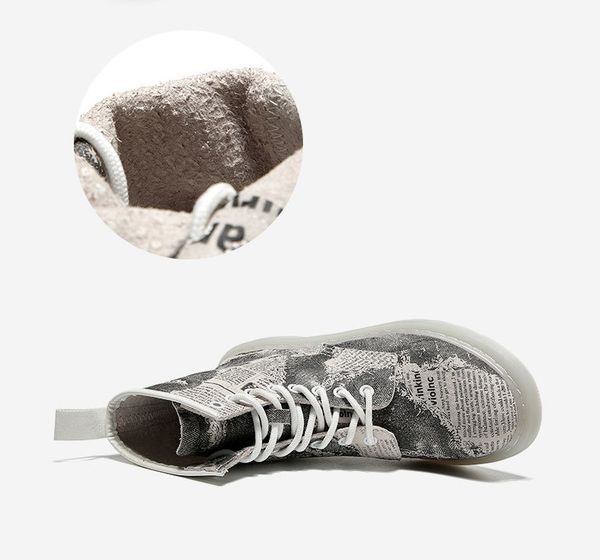 

fashion women's boots 2019 autumn and winter new british wind comfortable leather breathable women's boots high to help retro mart, Black