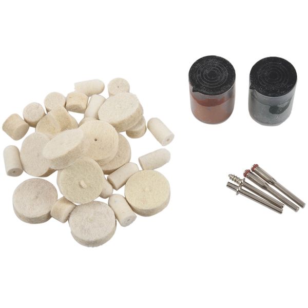 

wsfs 36pcs 1/8 inch soft felt polishing buffing burr wheel kit for rotary tools