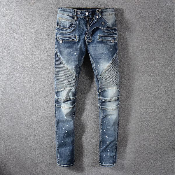 

2020 men s luxury designer denim jeans new style casual skinny sweatpants men skinny jeansblue pants brand purple brand jeans luxury pants, Blue