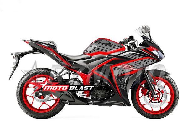 

New injection ab mold motorcycle pla tic fairing kit for yamaha r3 r25 2015 2016 15 16 fairing bodywork et red black nice