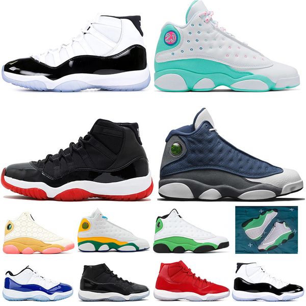

2020 bred 2019 11s men basketball shoes gamma blue concord 23 45 13s flint aurora green sport trainers sneakers size 5.5-13