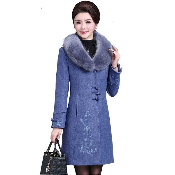 

purchase woman great fur coat wool jas winter coat women loose wool long cashmere jackets, Black