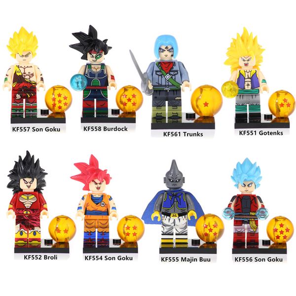 

Dragon Ball Z Burdock Son Goku Broli Majin Buu Trunks Gotenks Mini Action Figure Toy Building Block Bricks