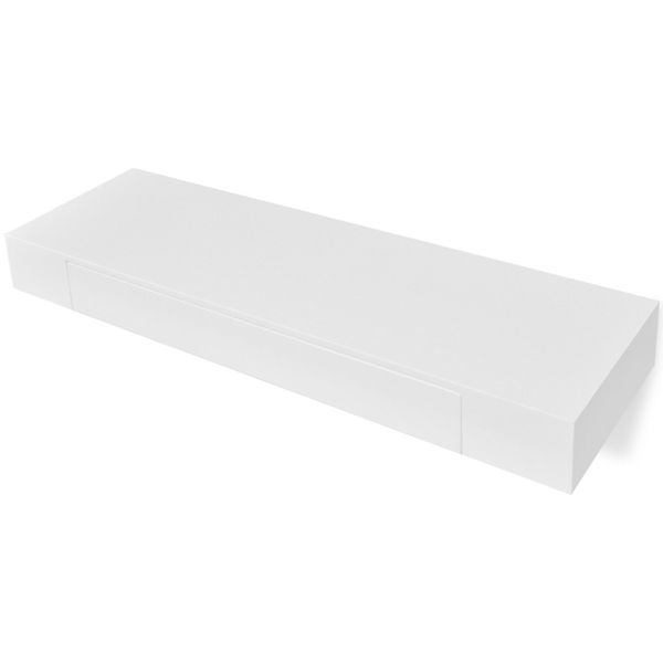 

shelf for walls with drawer, white mdf for books / dvd bedroom furniture