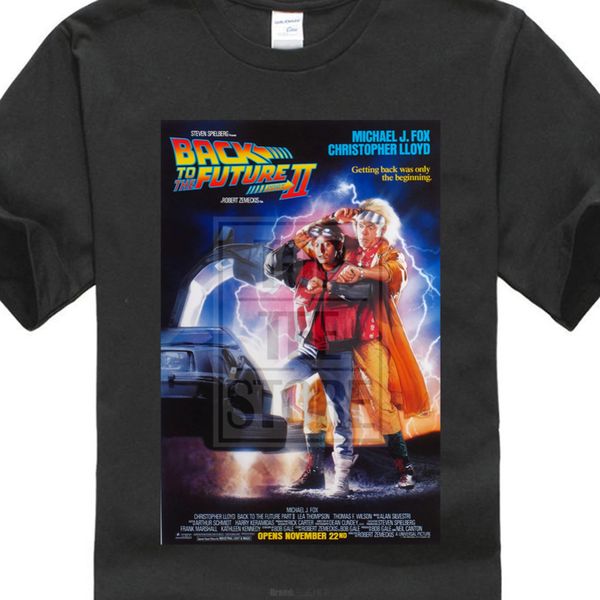 

back to the future 2 cool 80's comedy vintage classic movie poster fan bf t shirt tee shirt for men o - neck male, White;black