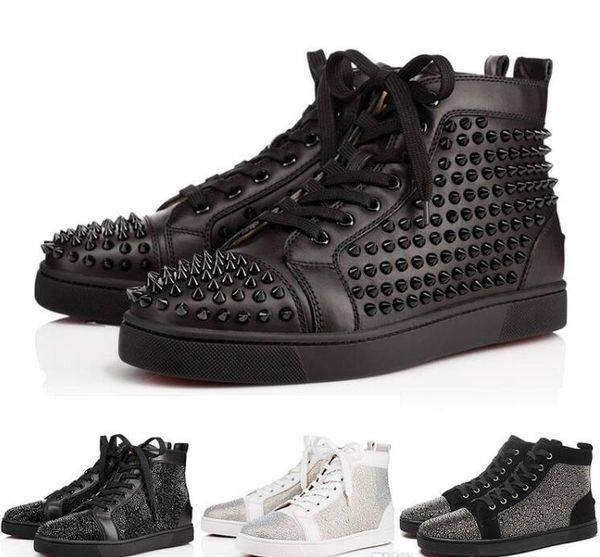 

2019 новый дизайнер шипованных шипов обувь для квартир для мужчин, женщин, любителей вечеринок из натуральной кожи кроссовки 35-46 оптовая б, Black