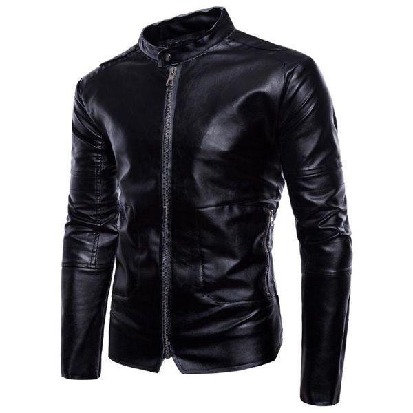 

men's fur & faux men 2021 spring the european and american fashion coat black leather jacket