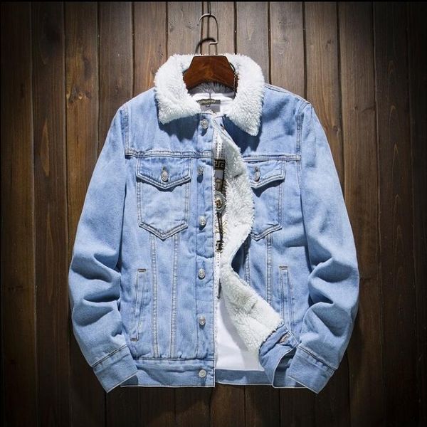 

мужские дизайнер faux ягненка кашемир куртки старинные джинсовые ковбойские рубашки мужской женский зимняя куртка повседневная пальто, Black;brown