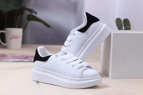 

kids velvet black platform sneakers luxury designer white genuine leather party shoes child gift, Black;red