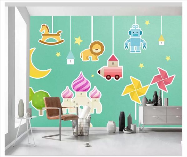

3d custom wall papers home decor p wallpaper hand drawn cartoon children room decorative painting background wall paper for walls