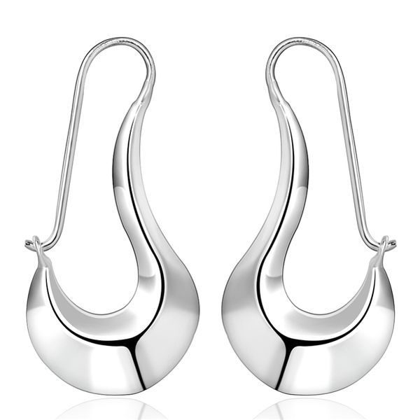

plated sterling silver flat light belly earring dase338 size 4.4x2.2cm;brand new women's 925 silver plate dangle chandelier jewelry ear