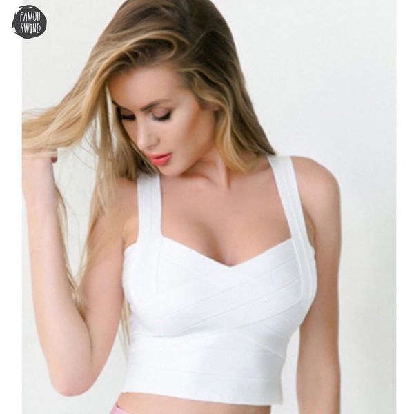 

fashion color crop white bandage vest short white black red plus size woman clothes
